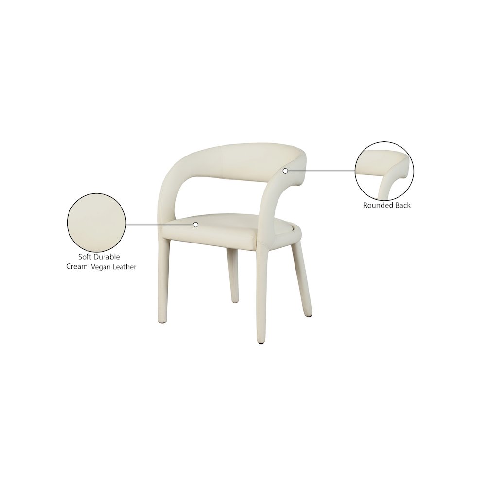 Sylvester Cream Vegan Leather Dining Chair