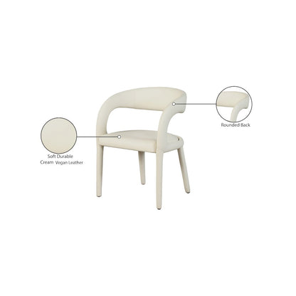 Sylvester Cream Vegan Leather Dining Chair