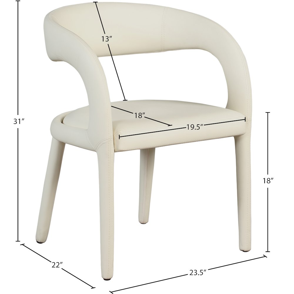 Sylvester Cream Vegan Leather Dining Chair