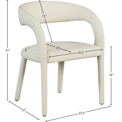 Sylvester Cream Vegan Leather Dining Chair