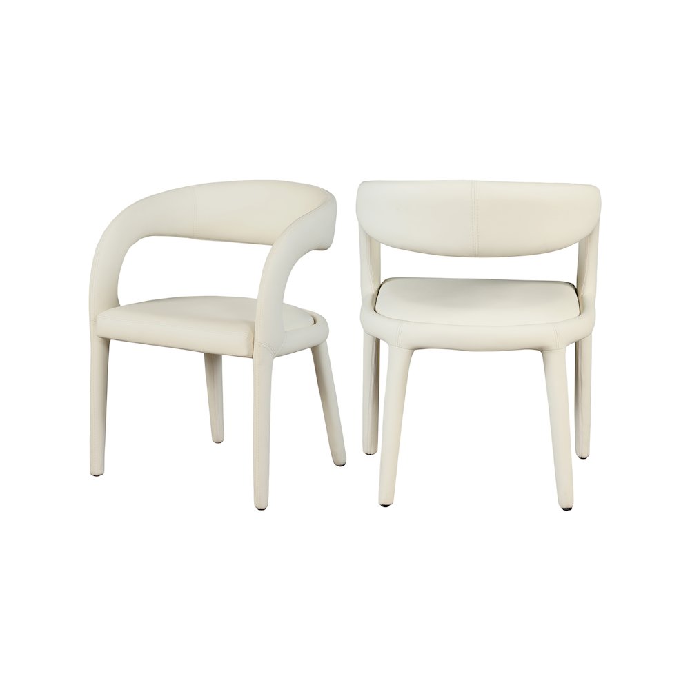 Sylvester Cream Vegan Leather Dining Chair