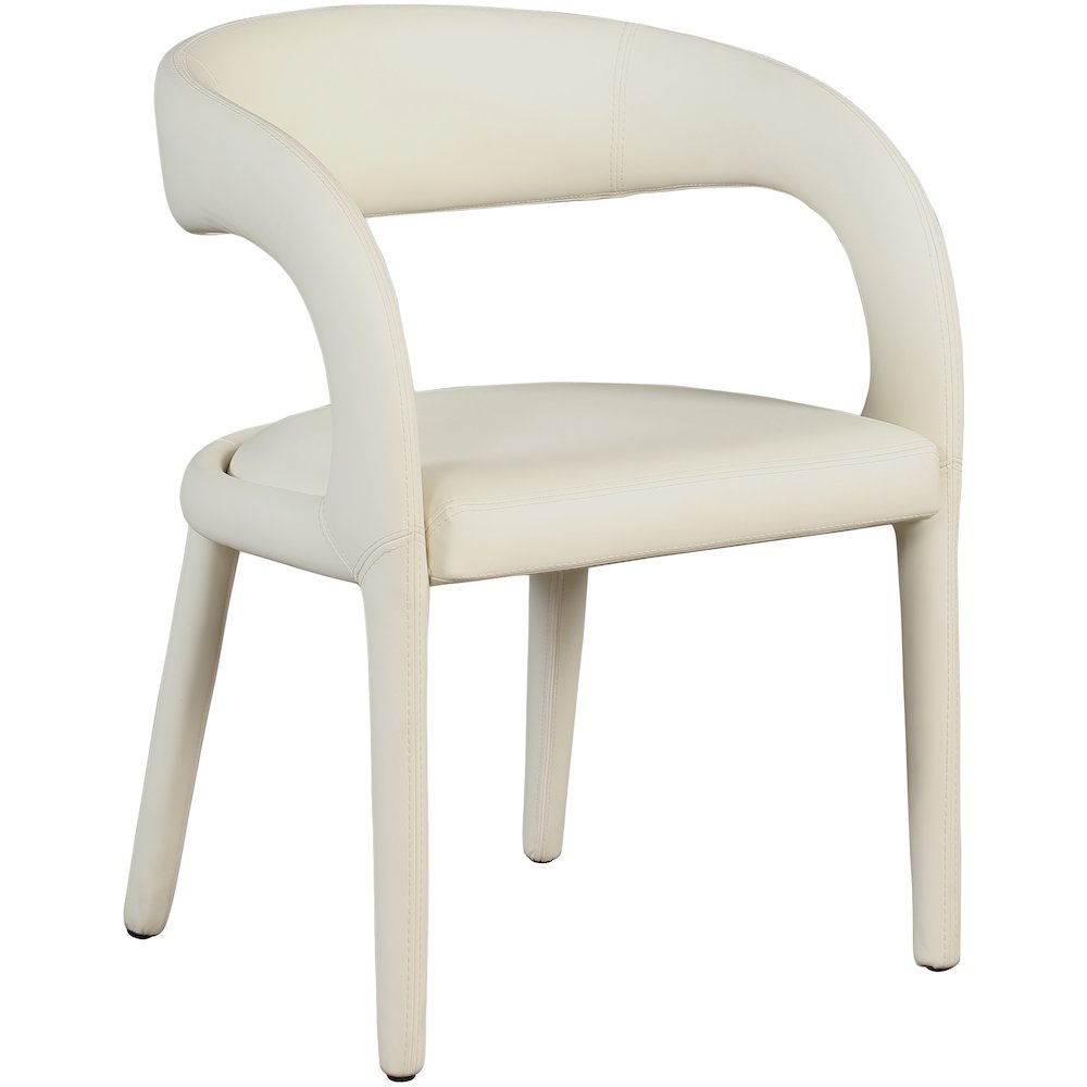 Sylvester Cream Vegan Leather Dining Chair
