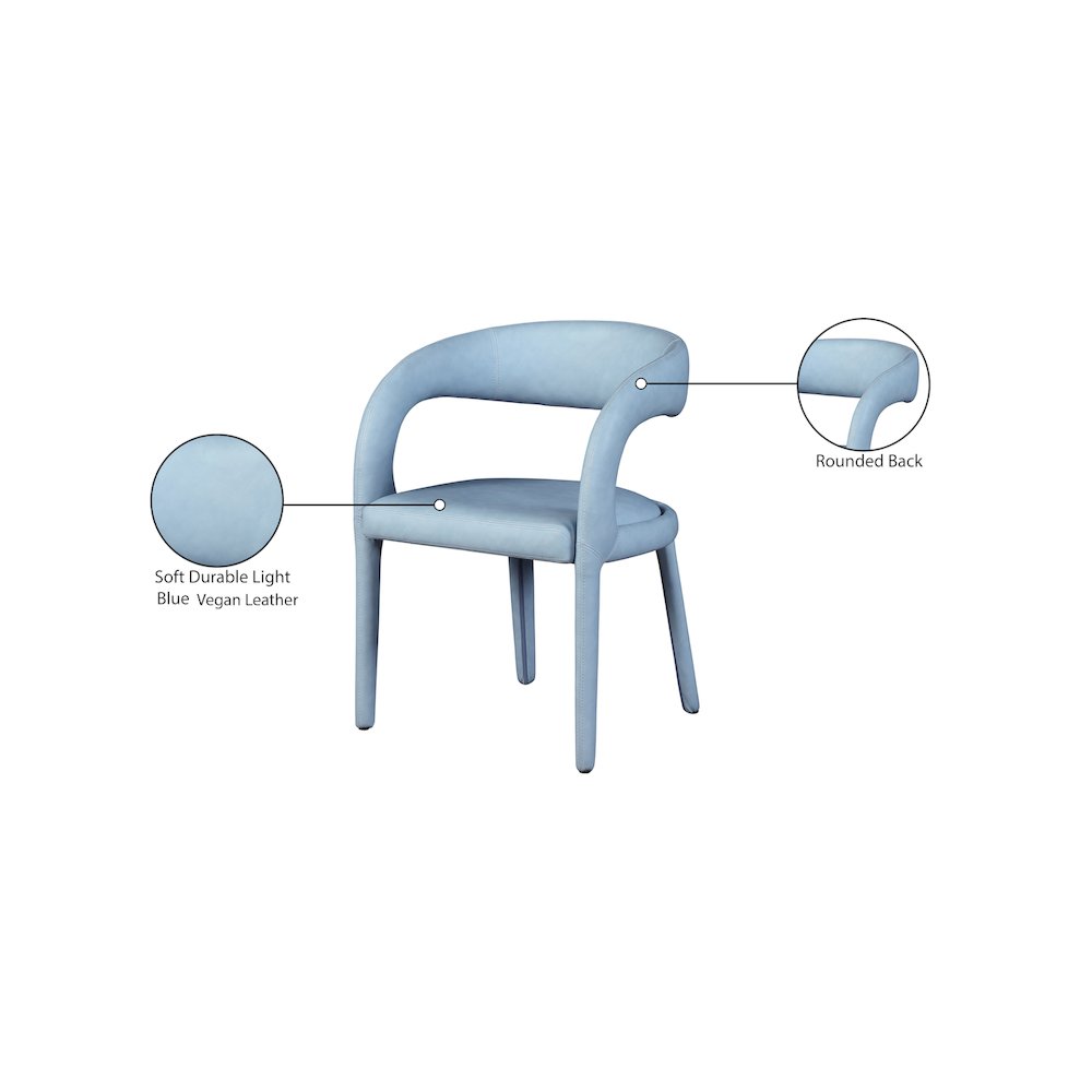 Sylvester Light Blue Vegan Leather Dining Chair