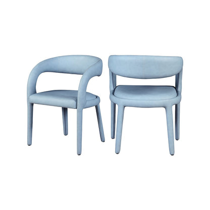 Sylvester Light Blue Vegan Leather Dining Chair