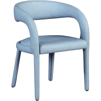 Sylvester Light Blue Vegan Leather Dining Chair