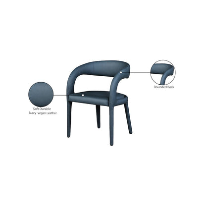 Sylvester Navy Vegan Leather Dining Chair