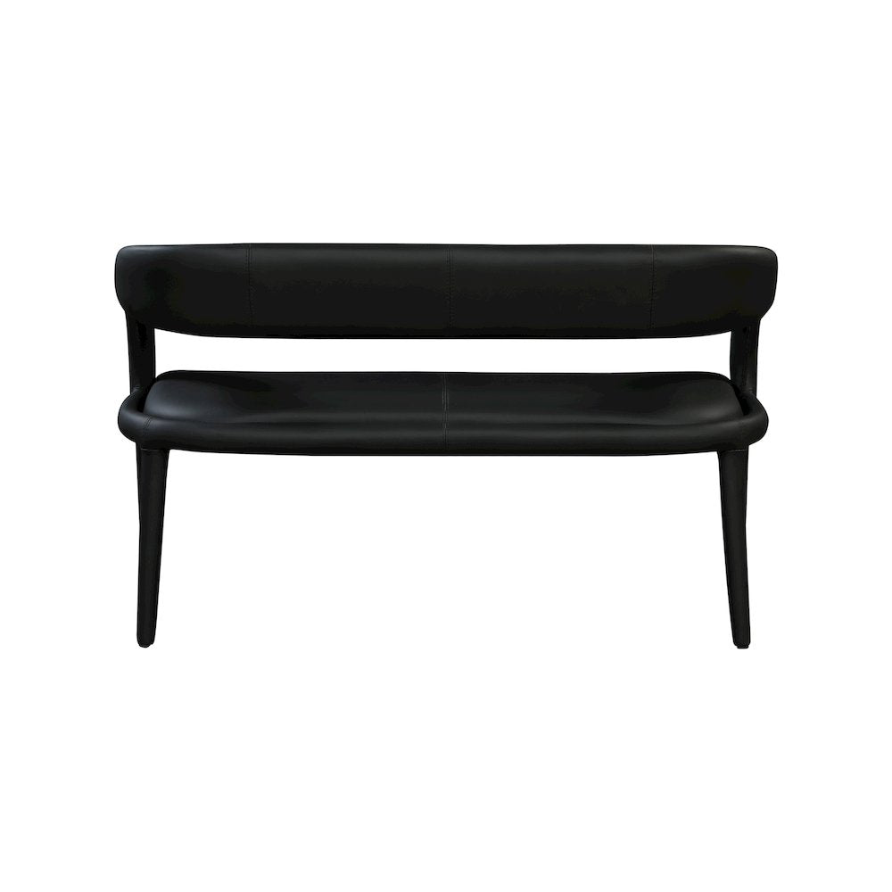 Sylvester Black Vegan Leather Bench