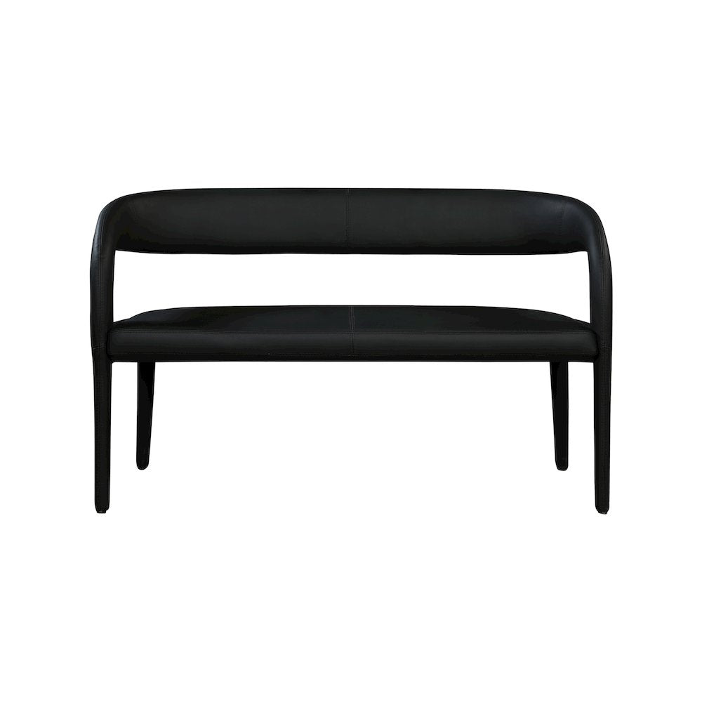 Sylvester Black Vegan Leather Bench