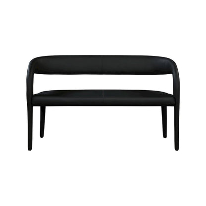 Sylvester Black Vegan Leather Bench