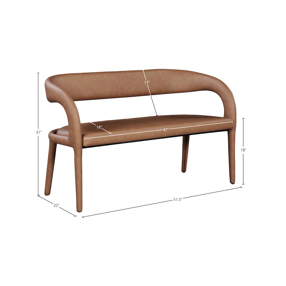 Sylvester Brown Vegan Leather Bench