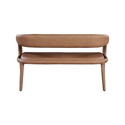 Sylvester Brown Vegan Leather Bench