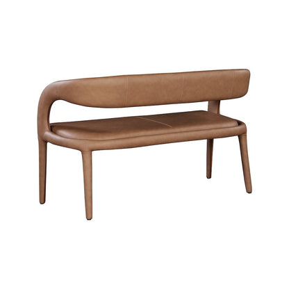 Sylvester Brown Vegan Leather Bench