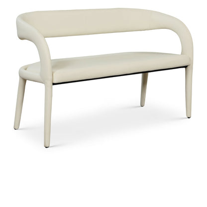Sylvester Cream Vegan Leather Bench
