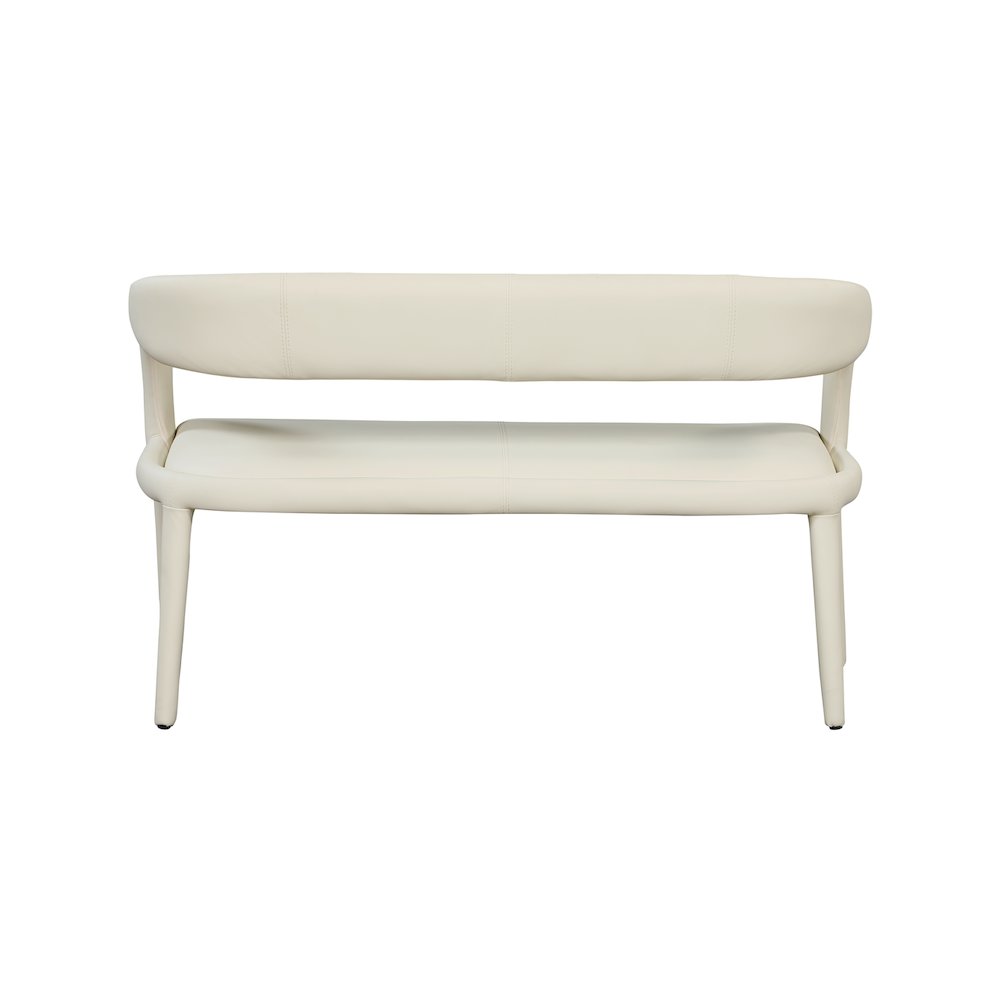Sylvester Cream Vegan Leather Bench