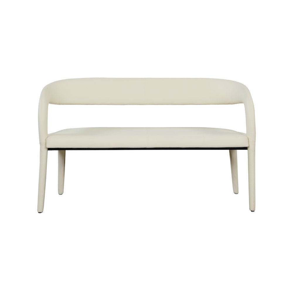 Sylvester Cream Vegan Leather Bench