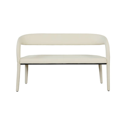 Sylvester Cream Vegan Leather Bench