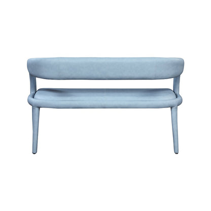 Sylvester Light Blue Vegan Leather Bench