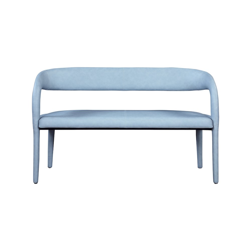 Sylvester Light Blue Vegan Leather Bench