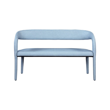 Sylvester Light Blue Vegan Leather Bench