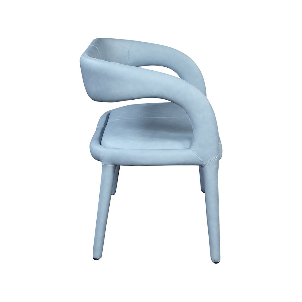 Sylvester Light Blue Vegan Leather Bench