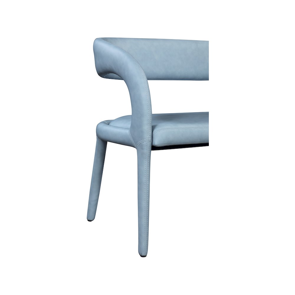 Sylvester Light Blue Vegan Leather Bench