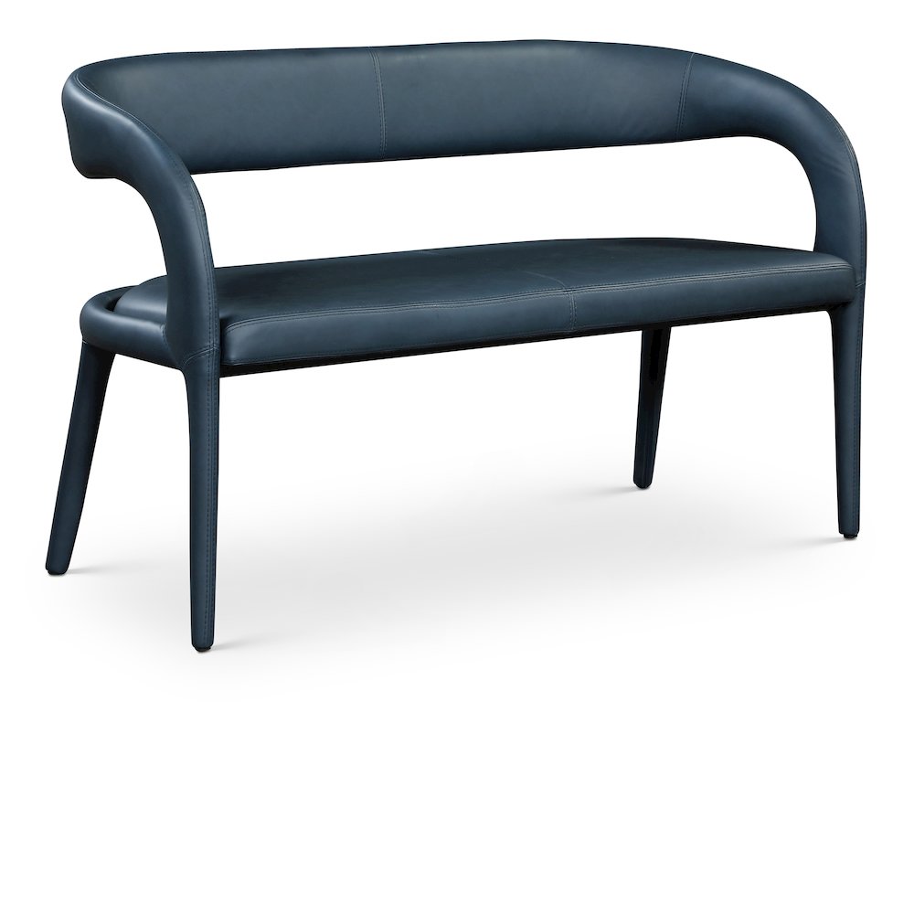 Sylvester Navy Vegan Leather Bench