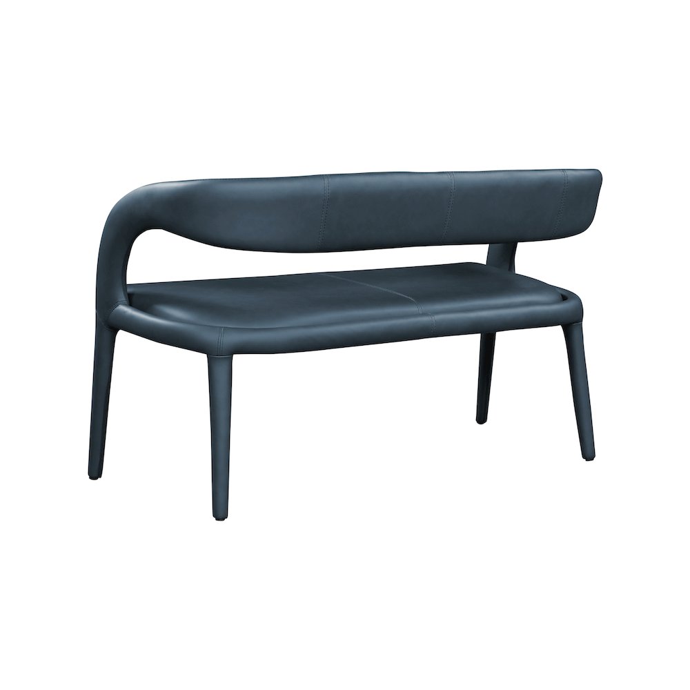 Sylvester Navy Vegan Leather Bench