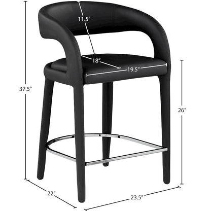 Sylvester Black Vegan Leather Stool