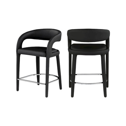 Sylvester Black Vegan Leather Stool