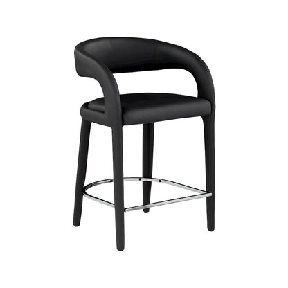 Sylvester Black Vegan Leather Stool