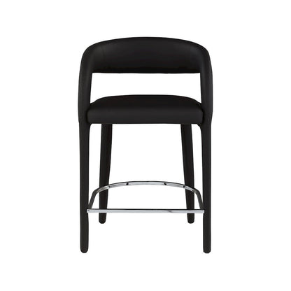 Sylvester Black Vegan Leather Stool
