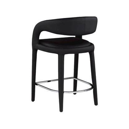 Sylvester Black Vegan Leather Stool