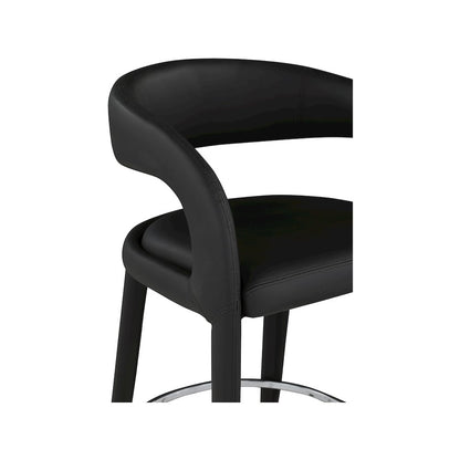 Sylvester Black Vegan Leather Stool
