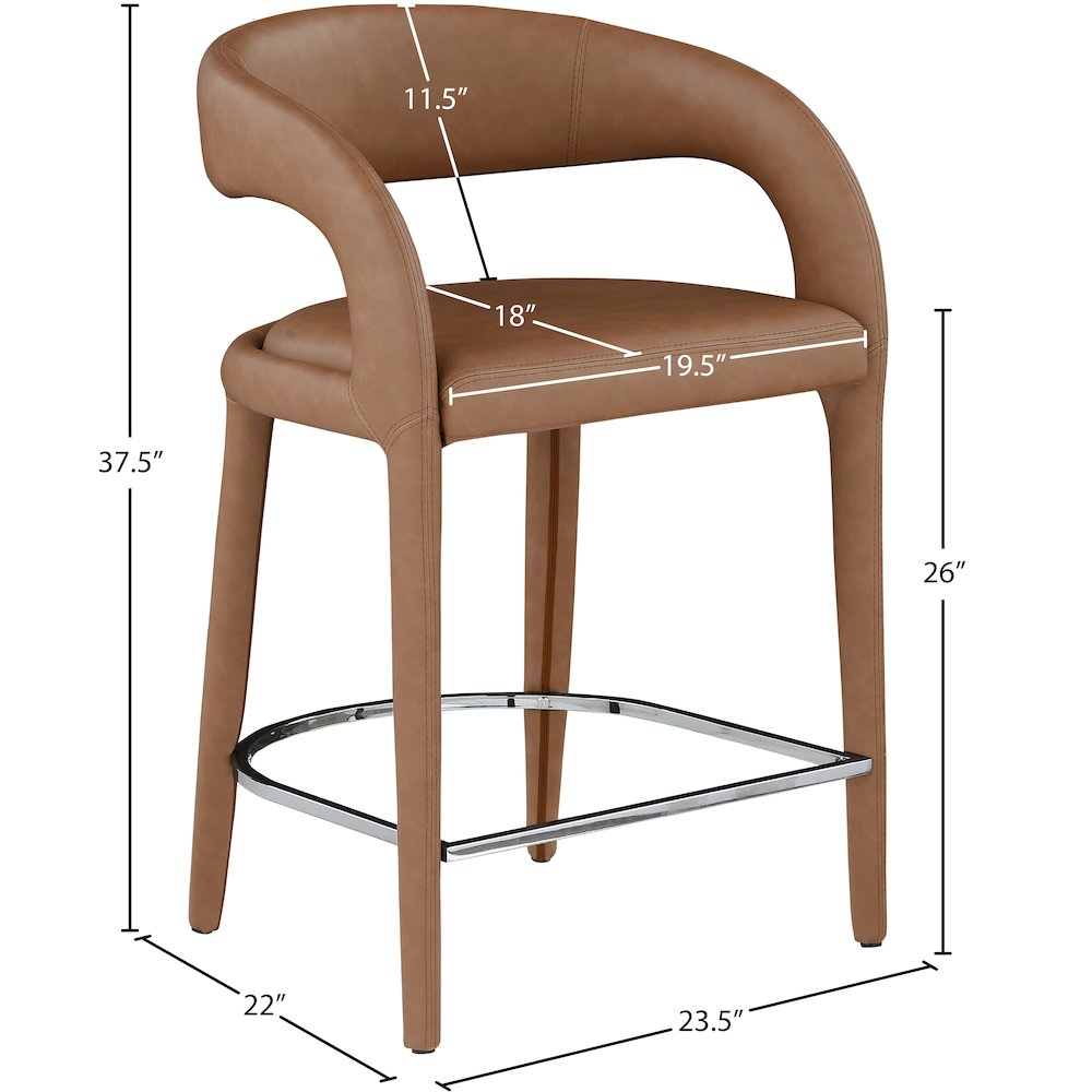 Sylvester Brown Vegan Leather Stool