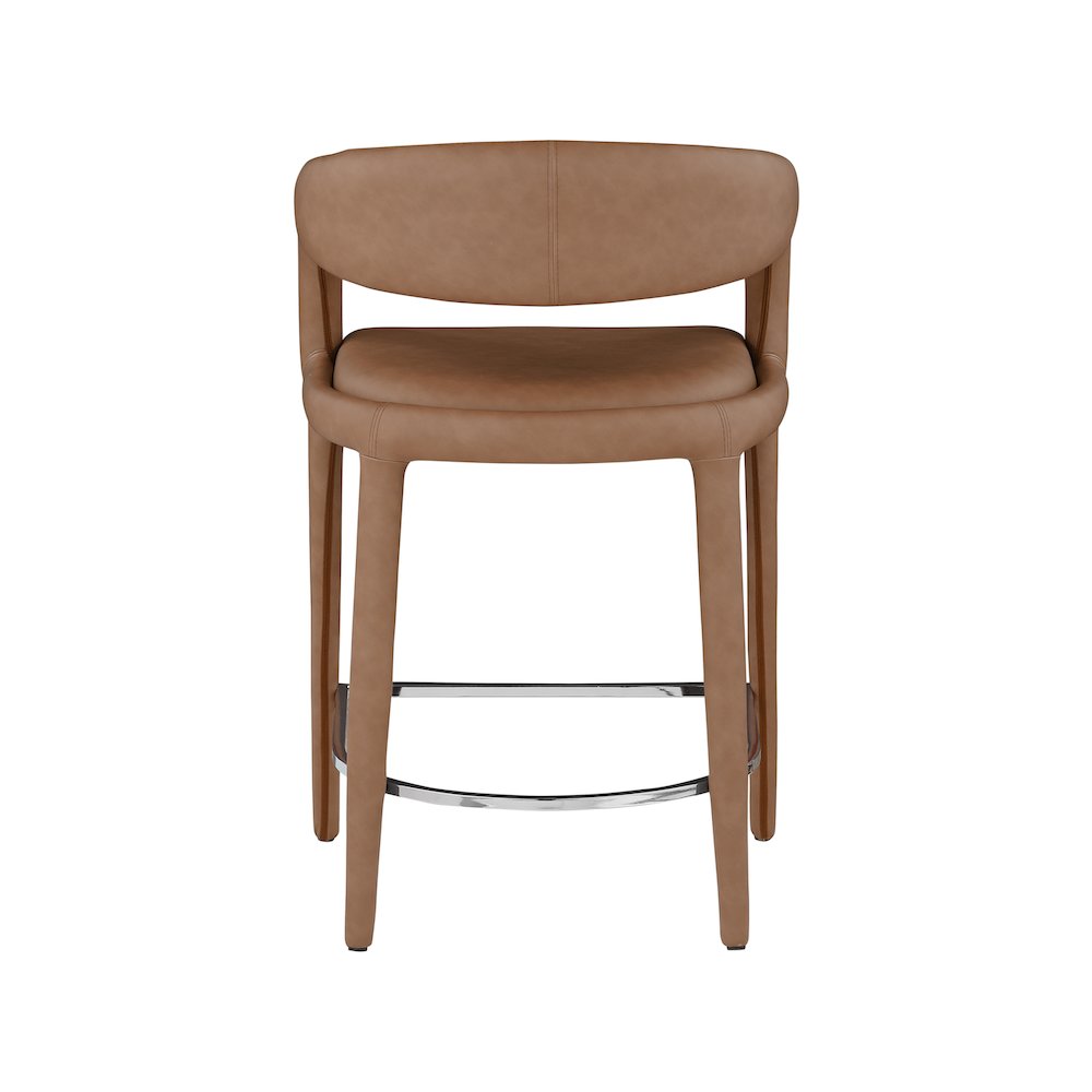 Sylvester Brown Vegan Leather Stool