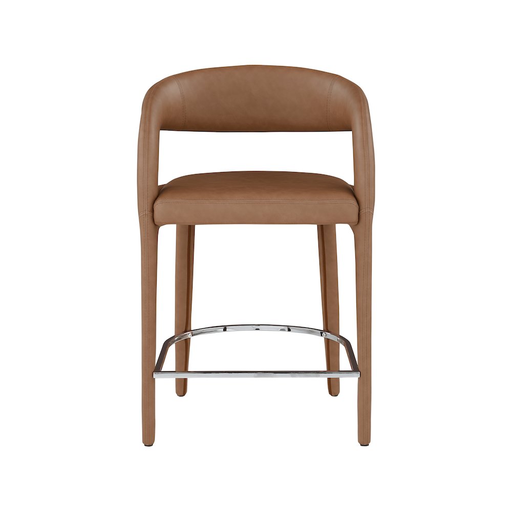 Sylvester Brown Vegan Leather Stool