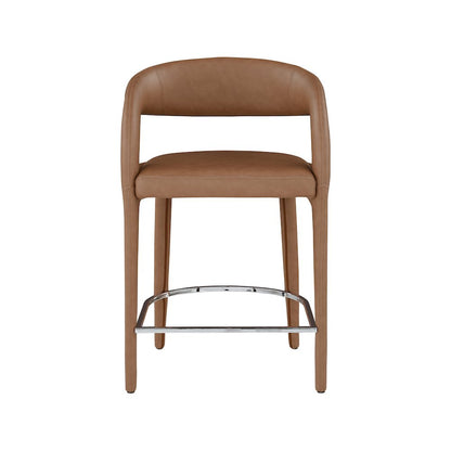 Sylvester Brown Vegan Leather Stool