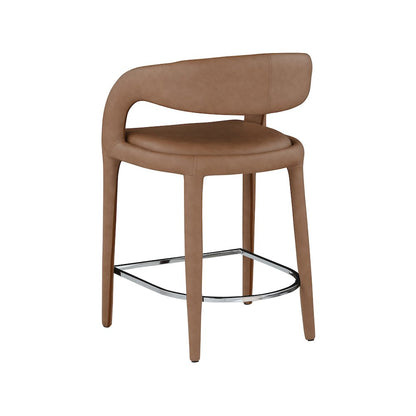 Sylvester Brown Vegan Leather Stool