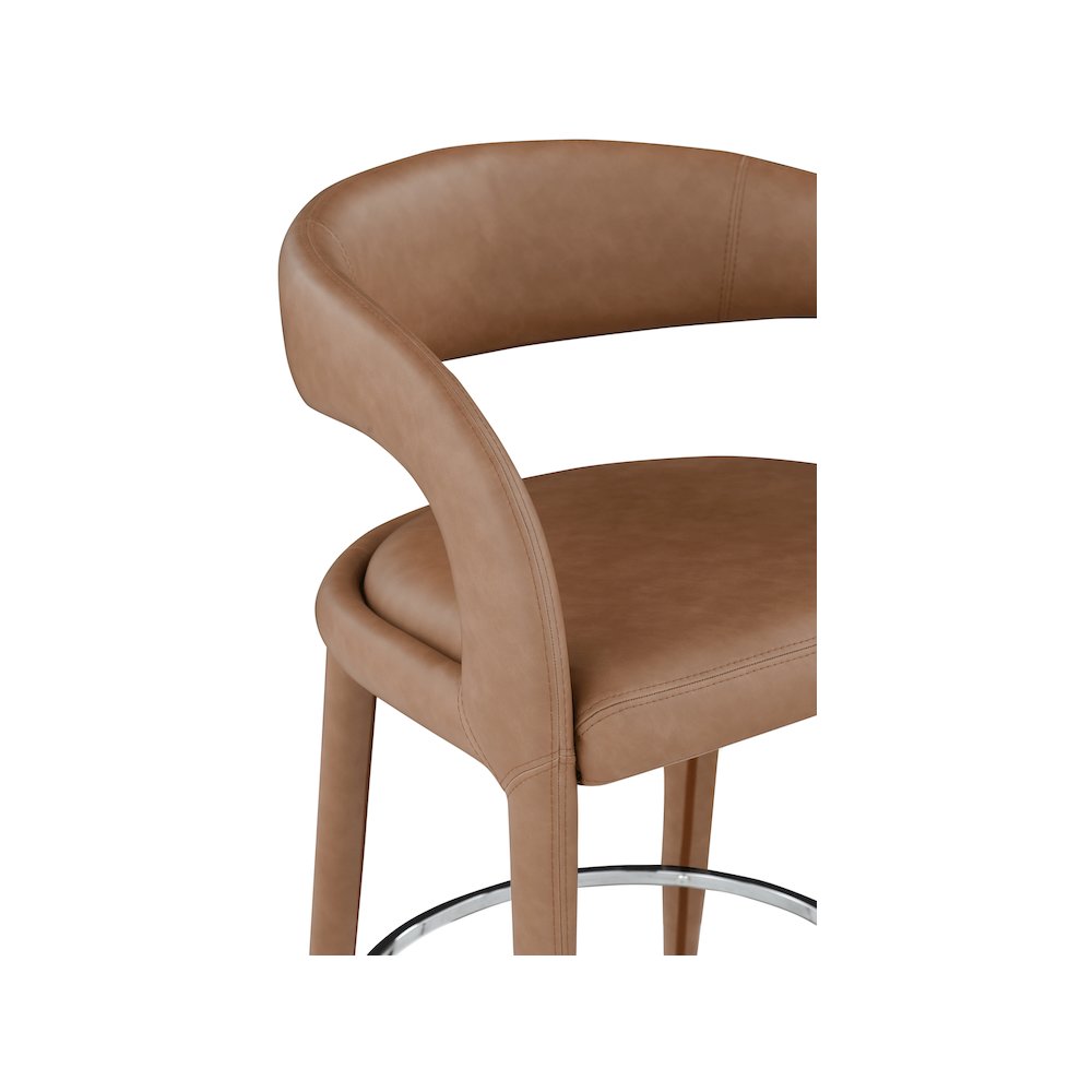 Sylvester Brown Vegan Leather Stool