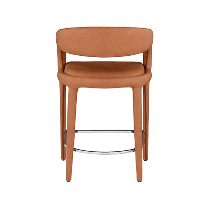 Sylvester Cognac Vegan Leather Stool