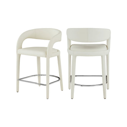 Sylvester Cream Vegan Leather Stool