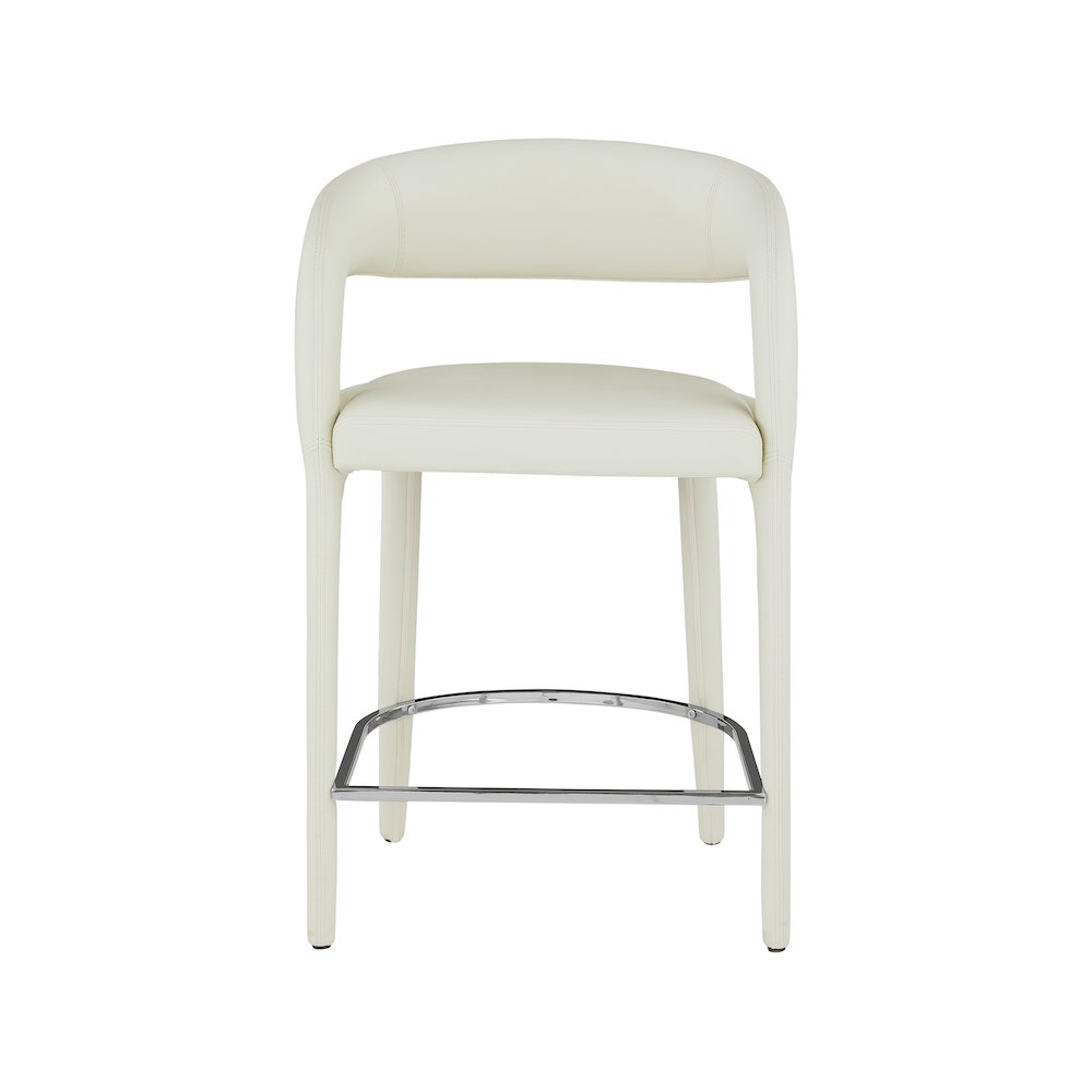 Sylvester Cream Vegan Leather Stool