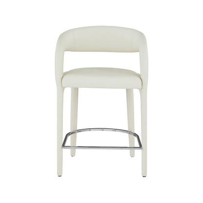 Sylvester Cream Vegan Leather Stool
