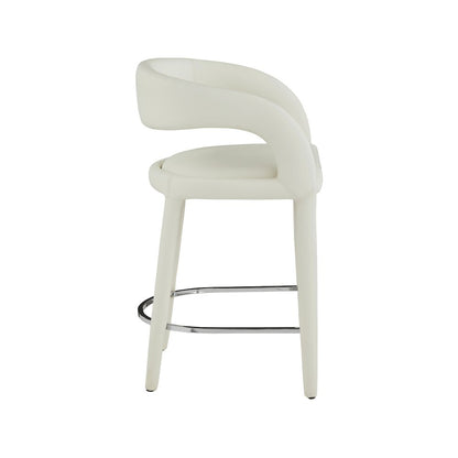 Sylvester Cream Vegan Leather Stool