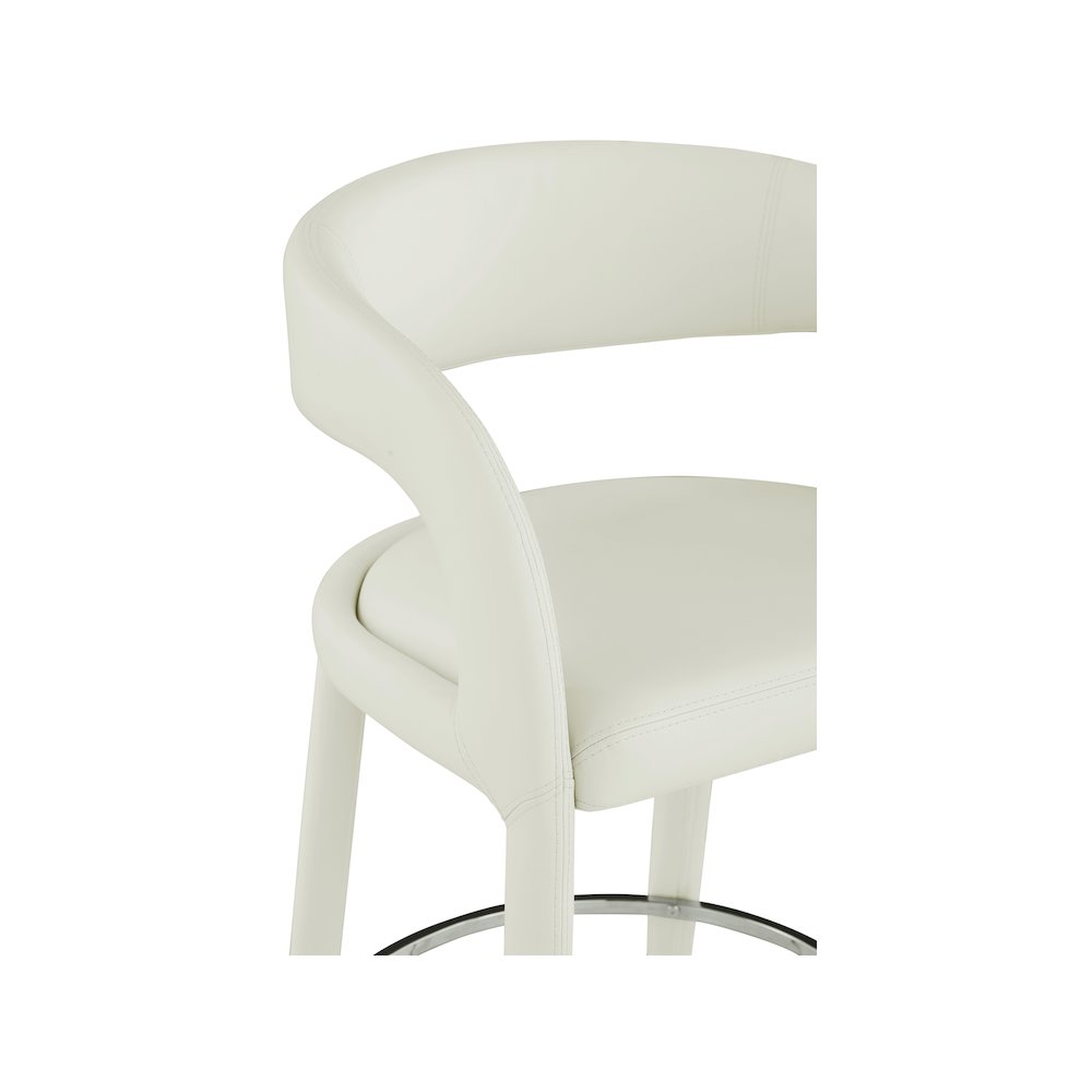 Sylvester Cream Vegan Leather Stool