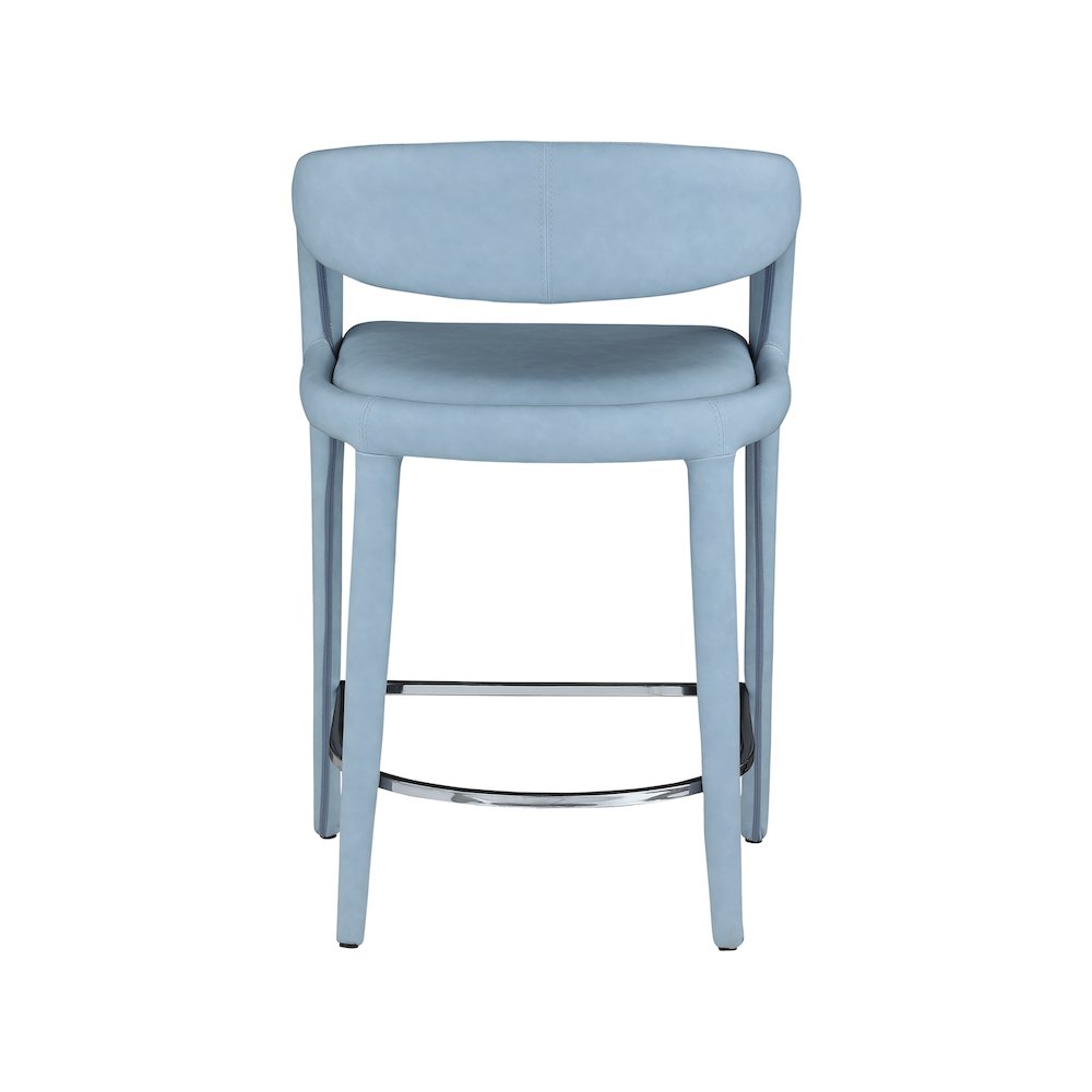 Sylvester Light Blue Vegan Leather Stool
