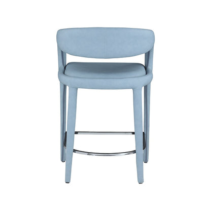 Sylvester Light Blue Vegan Leather Stool