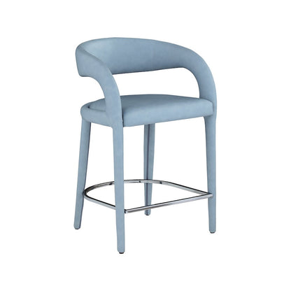 Sylvester Light Blue Vegan Leather Stool