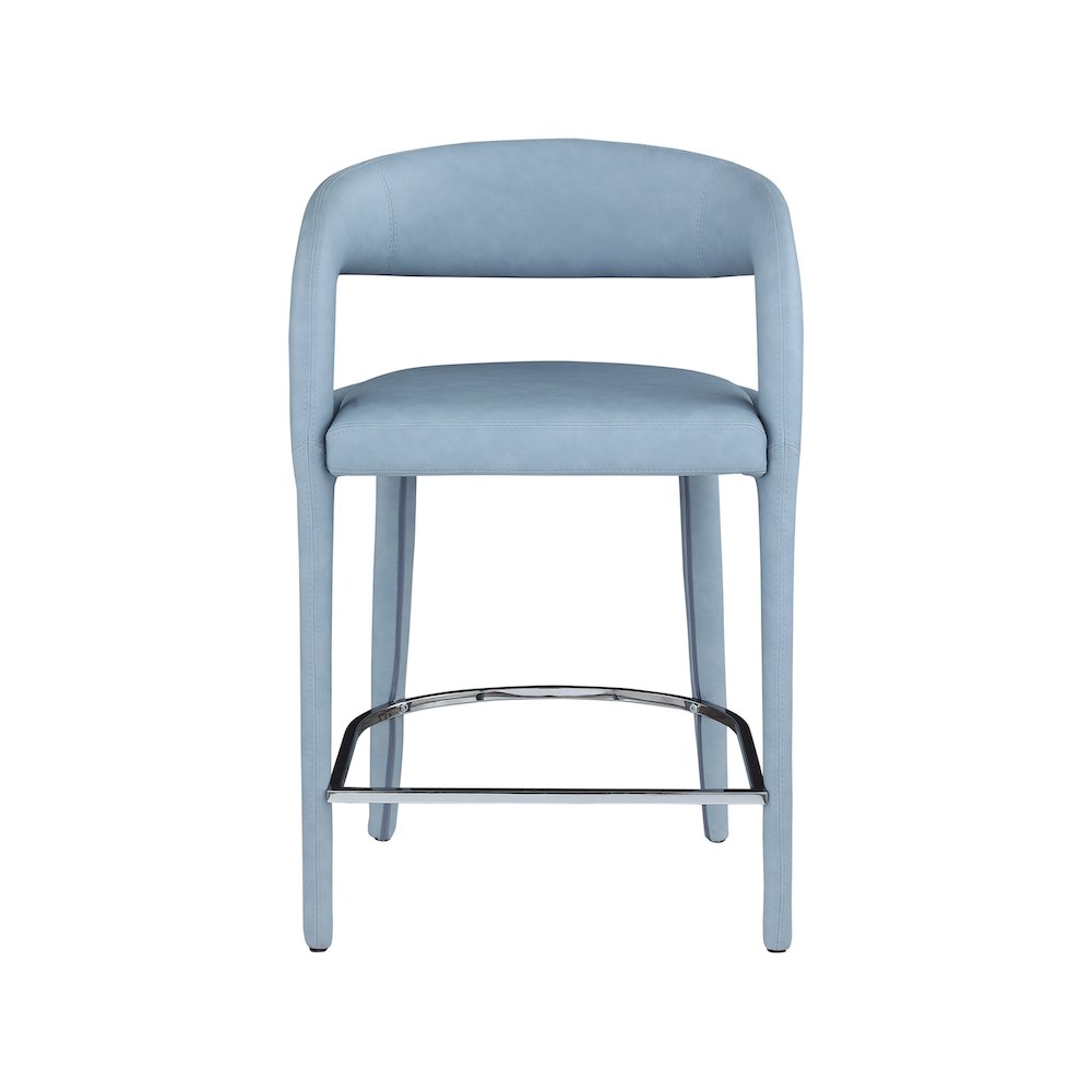 Sylvester Light Blue Vegan Leather Stool