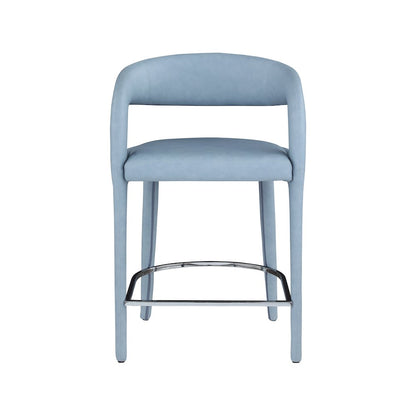 Sylvester Light Blue Vegan Leather Stool